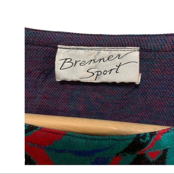 Vintage brenner sports neon 80s sweater! Vibrant bright colors! - Picture 2 of 6